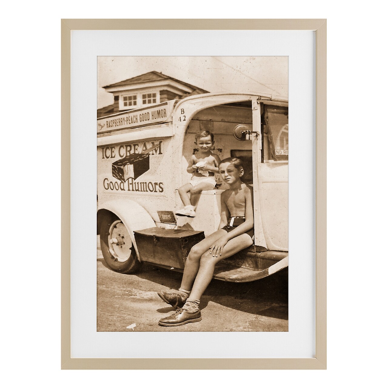 Stupell Industries Vintage Ice Cream Truck Framed Print Under Glass, design by Grotto Studios